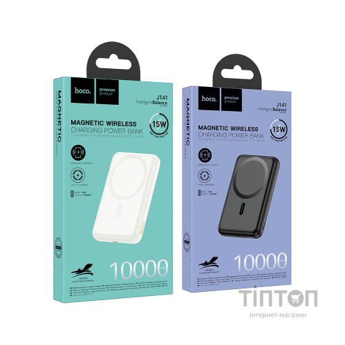 Батарея універсальна HOCO 10000mAh Grace PD/20W Magnetic White (J141 / 714985)