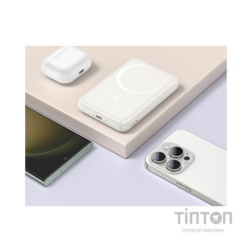 Батарея універсальна HOCO 10000mAh Grace PD/20W Magnetic White (J141 / 714985)