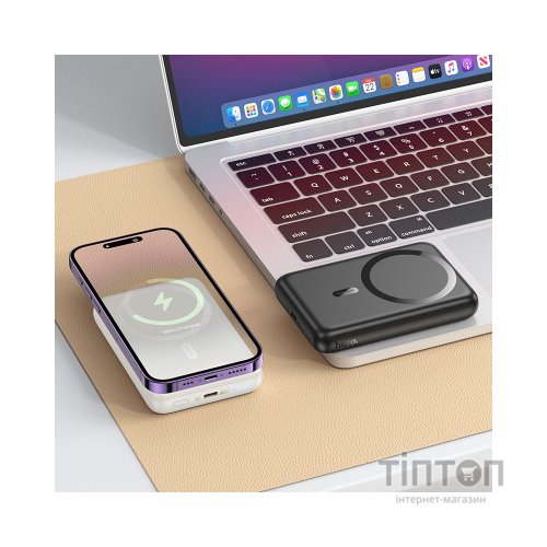 Батарея універсальна HOCO 10000mAh Grace PD/20W Magnetic White (J141 / 714985)