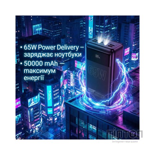 Батарея універсальна HOCO 50000mAh Apollo PD/65W QC/3.0 Black (DB81A / 714725)