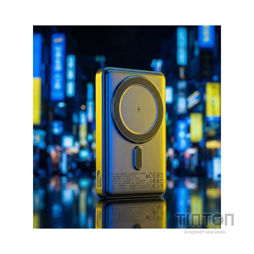 Батарея універсальна HOCO 5000mAh Title PD/20W Magnetic with stand + mini wallet Grey (Q46 / 714988)