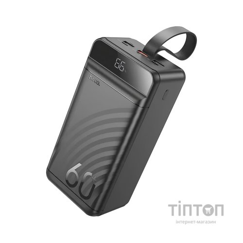 Батарея універсальна HOCO 60000mAh Element PD/20W, QC/22.5W, LED Lamp, Black (J123C / 714736)