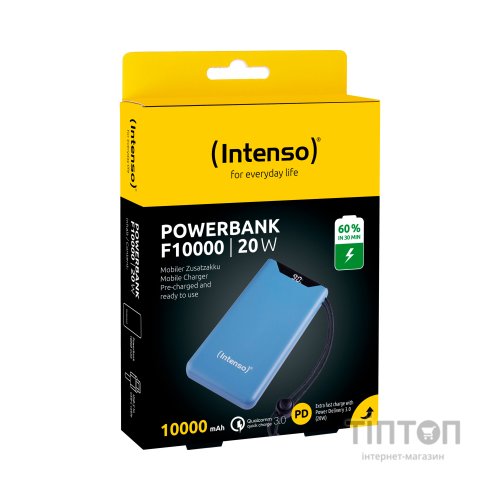 Батарея універсальна Intenso F10000 10000mAh QC/3.0 blue (7332035)