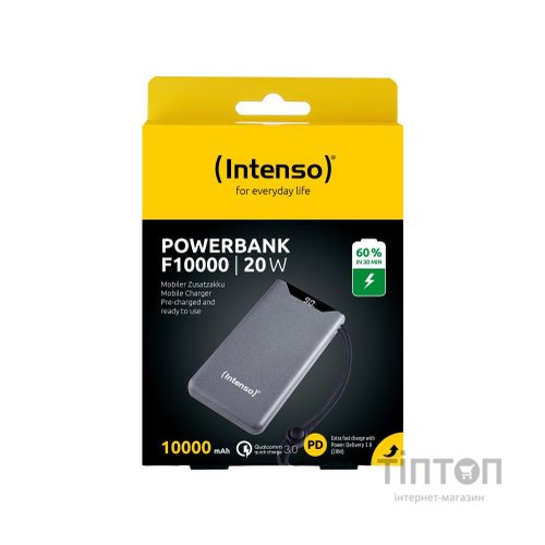 Батарея універсальна Intenso F10000 10000mAh QC3.0 grey (7332034)