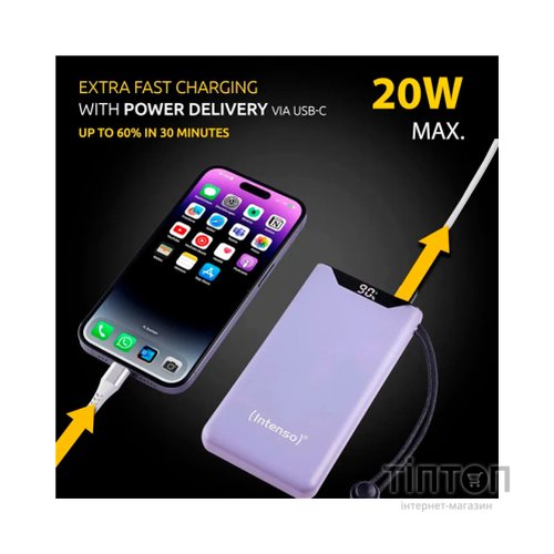 Батарея універсальна Intenso F10000 10000mAh QC3.0 purple (7332033)