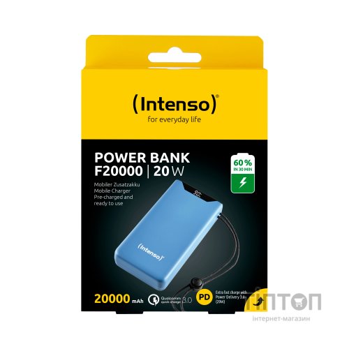 Батарея універсальна Intenso F20000 20000mAh PD/18W, QC3.0, blue (7332055)