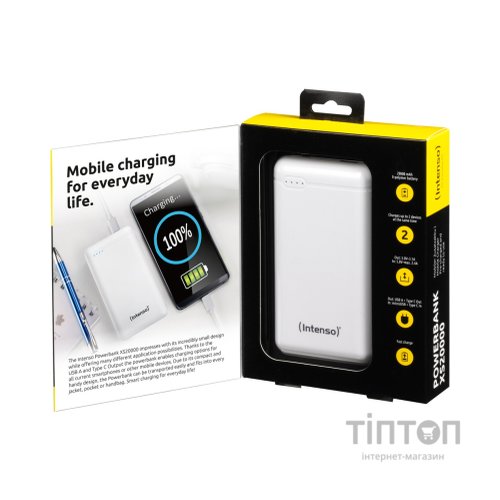 Батарея універсальна Intenso XS20000 20000mAh, USB Type-C USB-A, 5V, 3.1A, white (7313552)