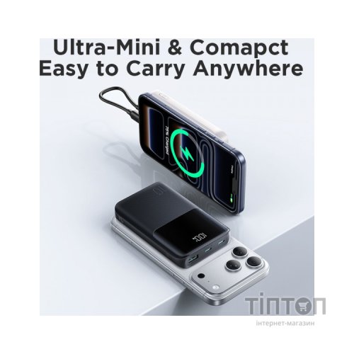 Батарея універсальна JOYROOM 10000mAh 22,5W PD, QC/3.0, 2*USB-A, USB-C In/Out, MicroUSB in, Black (JR-QP191)