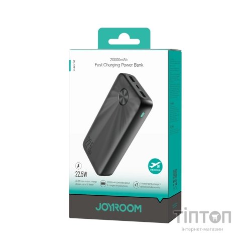 Батарея універсальна JOYROOM 20000mAh 22,5W PD, QC/3.0, 2*USB-A, USB-C In/Out Black (JR-PBF16)