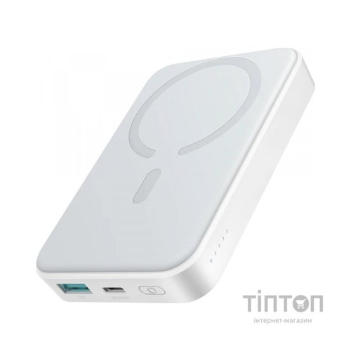 Батарея універсальна JOYROOM Magnetic Wireless 10000mAh 20W PD, QC, USB-C In/Out White (JR-W020 / 6941237119698)