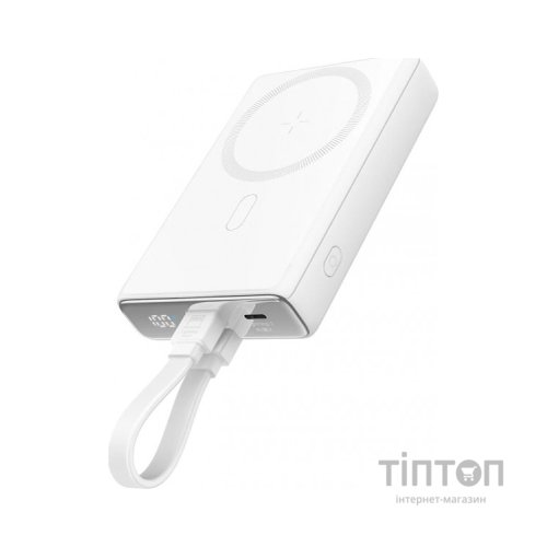 Батарея універсальна JOYROOM Magnetic Wireless 10000mAh 20W QC, USB-C In/Out White (JR-PBM01 / 6941237112545)