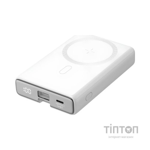 Батарея універсальна JOYROOM Magnetic Wireless 10000mAh 20W QC, USB-C In/Out White (JR-PBM01 / 6941237112545)