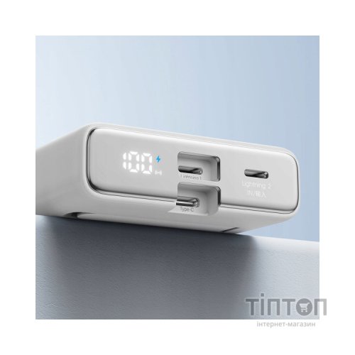 Батарея універсальна JOYROOM Magnetic Wireless 10000mAh 20W QC, USB-C In/Out White (JR-PBM01 / 6941237112545)