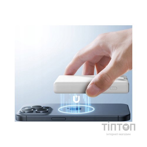 Батарея універсальна JOYROOM Magnetic Wireless 10000mAh 20W QC, USB-C In/Out White (JR-PBM01 / 6941237112545)