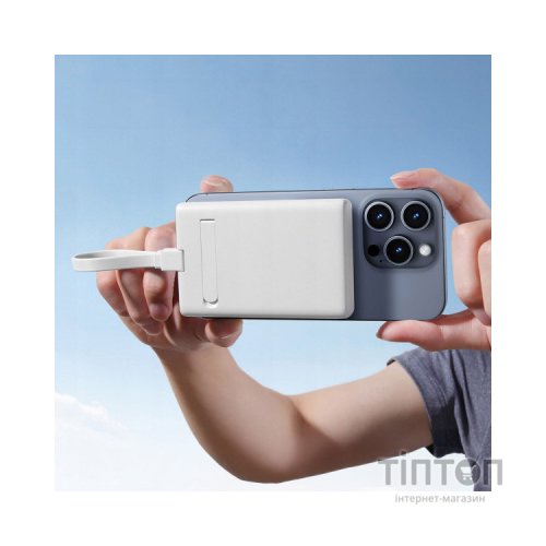 Батарея універсальна JOYROOM Magnetic Wireless 10000mAh 20W QC, USB-C In/Out White (JR-PBM01 / 6941237112545)
