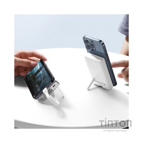 Батарея універсальна JOYROOM Magnetic Wireless 10000mAh 20W QC, USB-C In/Out White (JR-PBM01 / 6941237112545)