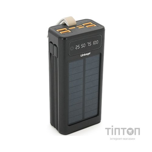 Батарея універсальна Linkage 30000mAh, Solar, 22.5W, cables Туре-С+Lighting, Black (LKP-46)