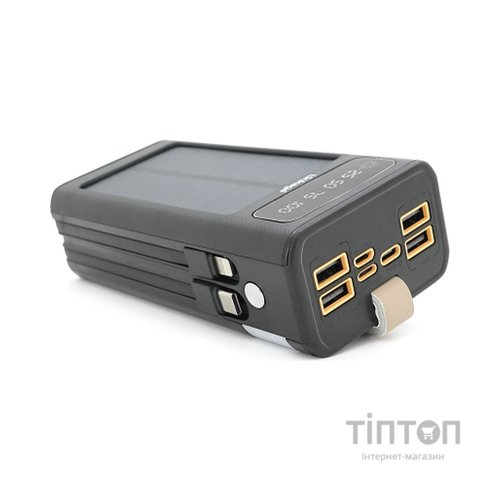 Батарея універсальна Linkage 30000mAh, Solar, 22.5W, cables Туре-С+Lighting, Black (LKP-46)