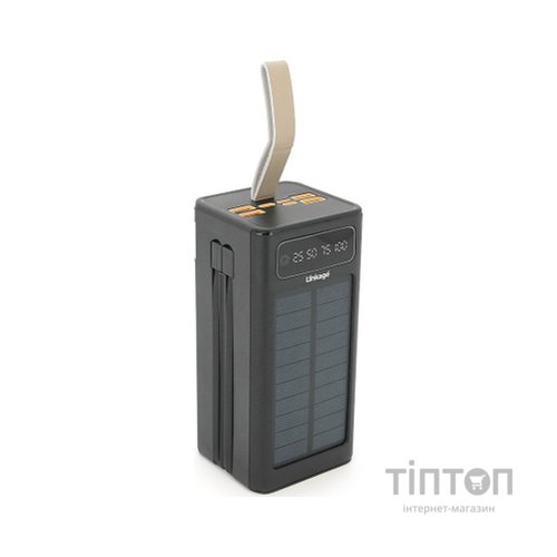 Батарея універсальна Linkage 50000mAh, Solar, 22.5W, cables Туре-С+Lighting, Black (LKP-47)