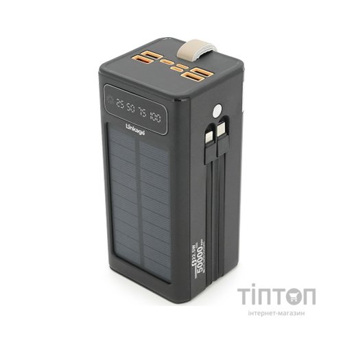 Батарея універсальна Linkage 50000mAh, Solar, 22.5W, cables Туре-С+Lighting, Black (LKP-47)