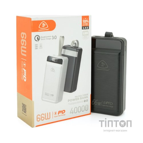 Батарея універсальна LIONPATTON 40000mAh, QC3.0, MicroUSB, Type-C, Lighting, USB, Black (L45 / 38067)