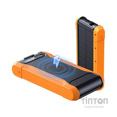 Батарея універсальна PowerPlant 20000mAh, PD/18W, QC3.0, USB-C, USB-A*2, Wireless, Solar panel (PB930487)