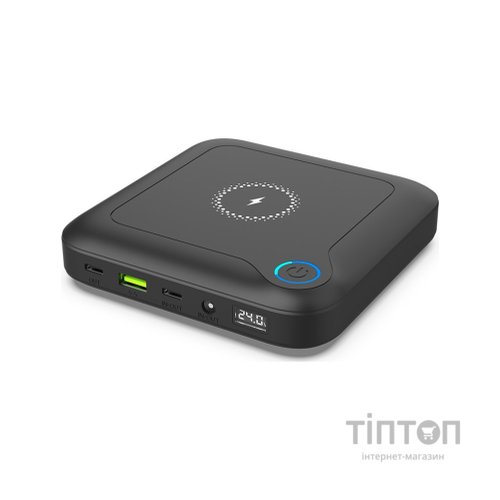 Батарея універсальна PowerPlant 24000mAh, PD/60W, DC 12-24V 9 connectors, QC/3.0, USB-C*2, USB-A, Wireless (PB930463)