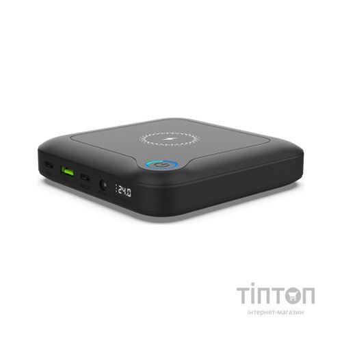 Батарея універсальна PowerPlant 24000mAh, PD/60W, DC 12-24V 9 connectors, QC/3.0, USB-C*2, USB-A, Wireless (PB930463)