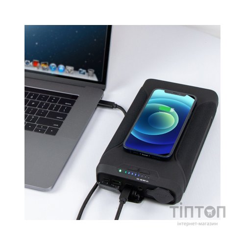 Батарея універсальна PowerPlant 68400mAh, PD/60W, DC 12-24V 9 connectors, QC/3.0, USB-C*2, USB-A, Wireless (PB930456)
