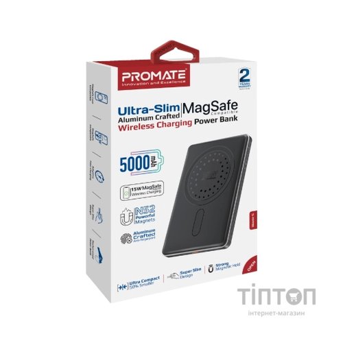 Батарея універсальна Promate 5000mAh MagSafe/15W (blade-5.black)