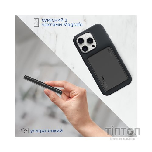 Батарея універсальна Promate 5000mAh MagSafe/15W (blade-5.black)
