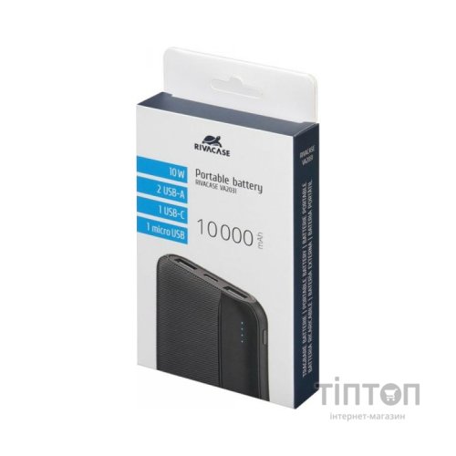 Батарея універсальна RivaCase 10000mA, 10W, black (VA2031)