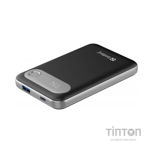 Батарея універсальна Sandberg 10000mAh Travel PD/20W, QC/3.0/22.5W, USB-A, USB-C, LCD Display (421-16)
