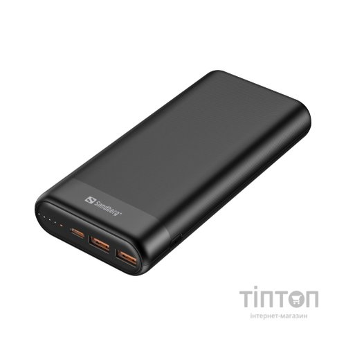 Батарея універсальна Sandberg 20000mAh, PD/65W, QC/3.0, Always-ON-Mode, +cable 100W (420-62)