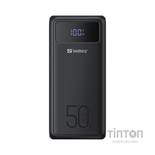 Батарея універсальна Sandberg 50000mAh 130W PD, 3хUSB 3xType-C LED 2W (420-75)