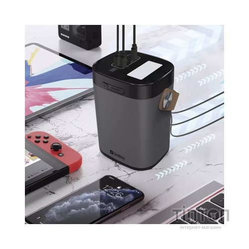 Батарея універсальна Sandberg 60000mAh, PD/20W, QC/3.0, USB-C, USB-A*2(22.5W total), flashlight 3W (420-71)