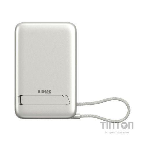 Батарея універсальна Sigma X-power SI10A8QL-MAG silver 10000mAh, Magnetic wireless 15W, charge iWatch, PD+QC, 22,5W max (4827798161012)