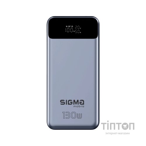 Батарея універсальна Sigma X-power SI30A7QLX 30000mAh, PD/130W, LED, cable 100w, silver (4827798479117)