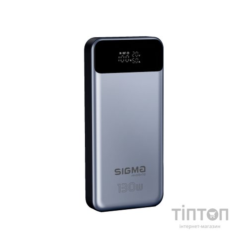 Батарея універсальна Sigma X-power SI30A7QLX 30000mAh, PD/130W, LED, cable 100w, silver (4827798479117)