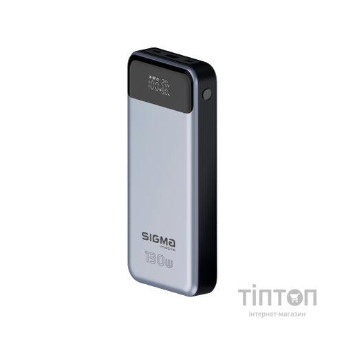 Батарея універсальна Sigma X-power SI30A7QLX 30000mAh, PD/130W, LED, cable 100w, silver (4827798479117)
