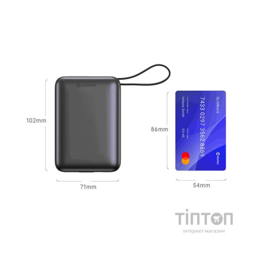 Батарея універсальна SWISSTEN 20000mAh SPACE 22/5W PD QC w/built-in cables USB-C/LIGHTNING Silver (8595217490598)