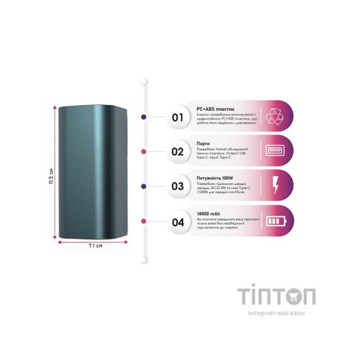 Батарея універсальна TheGeneral 18000mah Kamet, QC/22.5W (40012019-03)