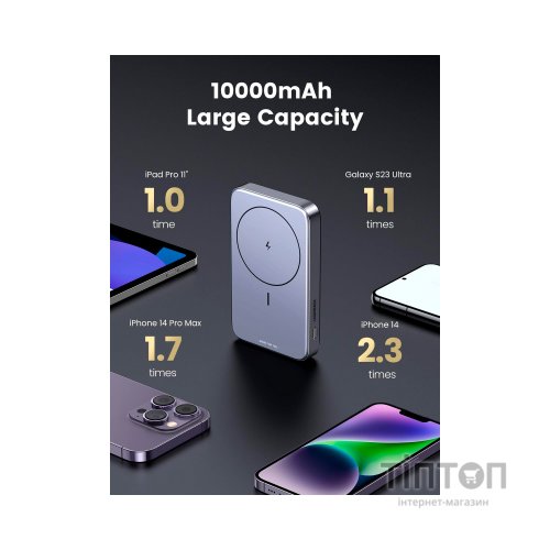 Батарея універсальна Ugreen 10000mAh 20W Mini Magnetic Wireless (15086) (PB206)