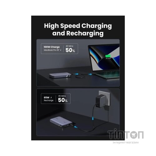 Батарея універсальна Ugreen 20000mAh 100W Two-way Fast Charging (PB720 25188)