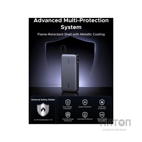 Батарея універсальна Ugreen 25000mAh 165W DualCable (PB552 55995B)