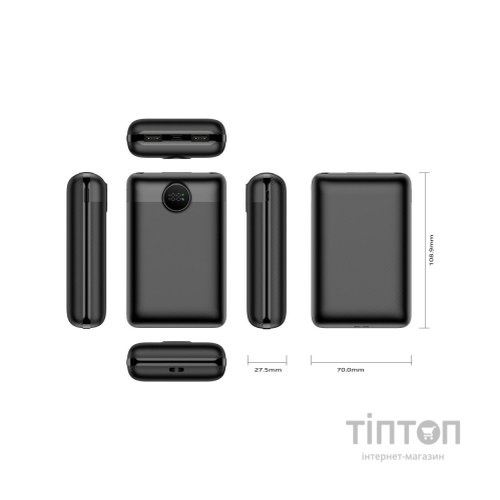 Батарея універсальна VEGER 20000mAh S20 22.5W PD/3/0 QC/3.0 black (6970453554198)