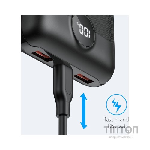 Батарея універсальна VEGER 20000mAh S20 22.5W PD/3/0 QC/3.0 black (6970453554198)