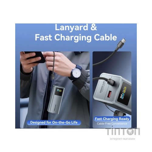 Батарея універсальна Vention 20000 mAh 100W Gray TFT Display Type (FKCH0)