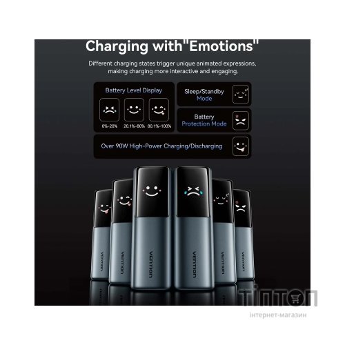 Батарея універсальна Vention 27000 mAh 200W Gray TFT Display Type (FKGH0)