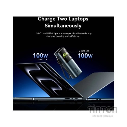 Батарея універсальна Vention 27000 mAh 200W Gray TFT Display Type (FKGH0)